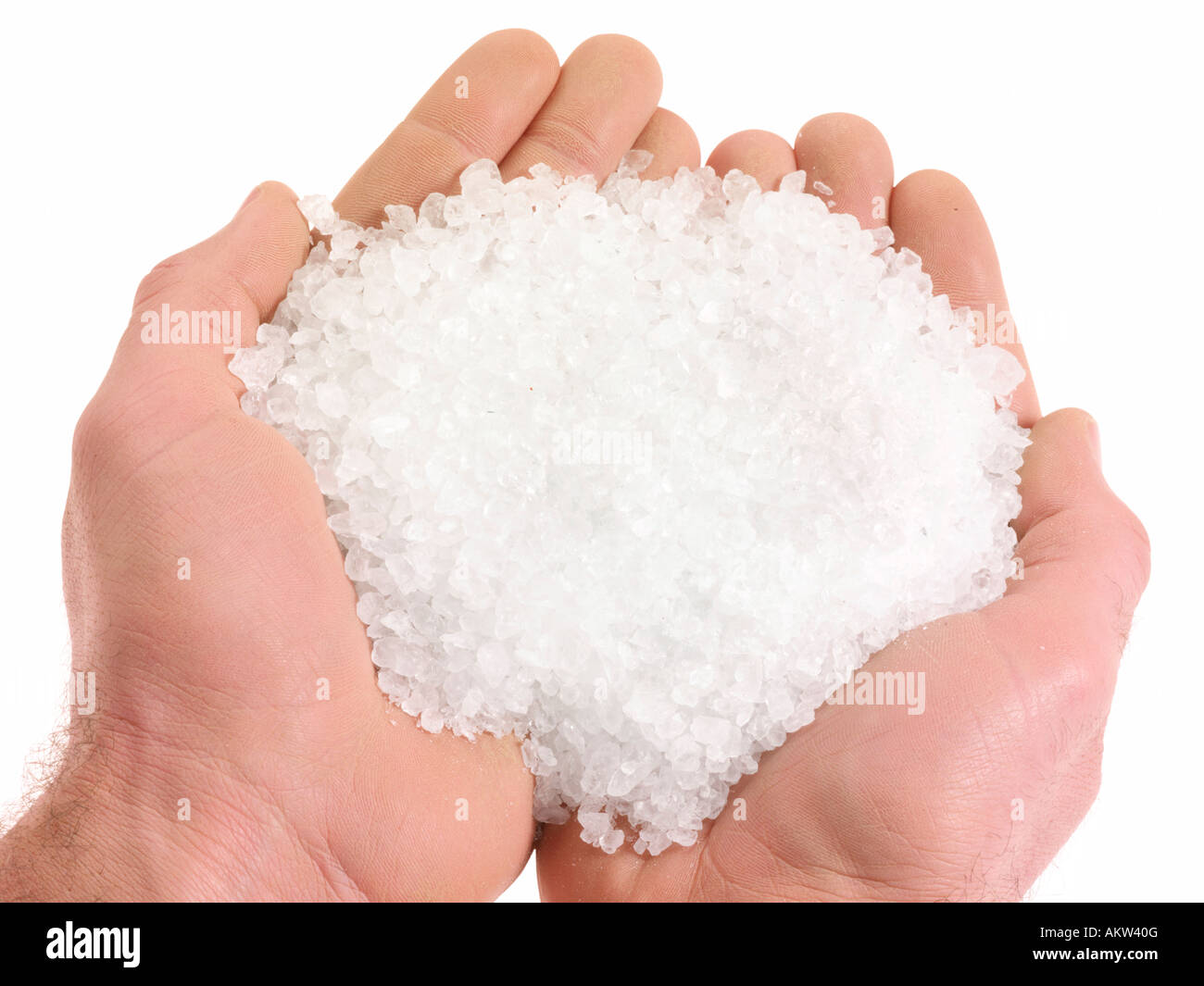 HANDFUL OF SEA SALT Stock Photo - Alamy