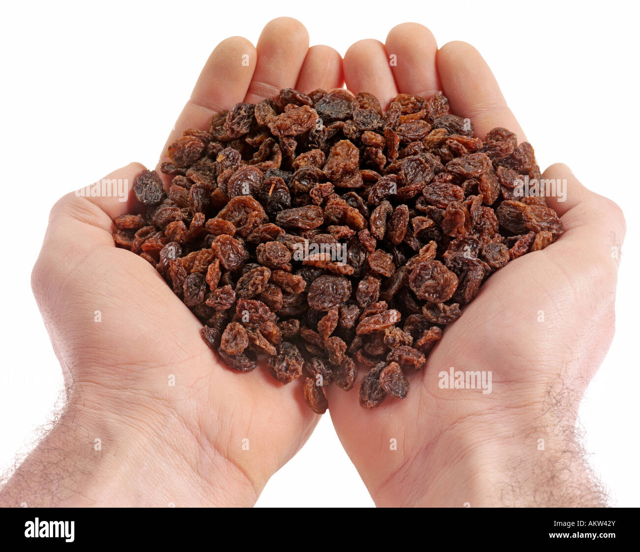 HANDFUL OF SULTANAS Stock Photo