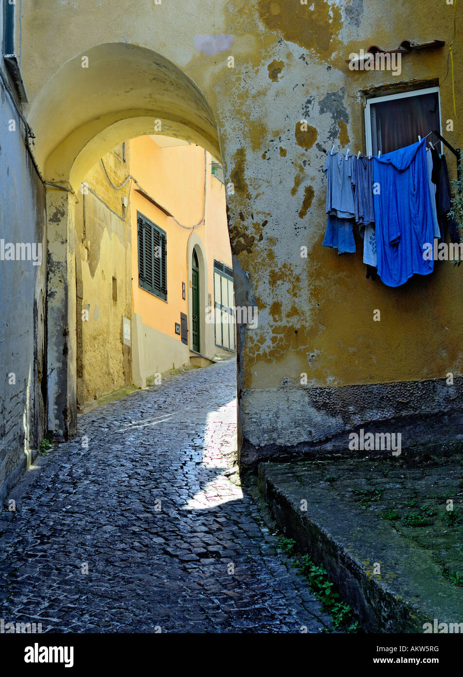 Terra murata, Procida, isola di napoli, island of Naples vertical Stock Photo