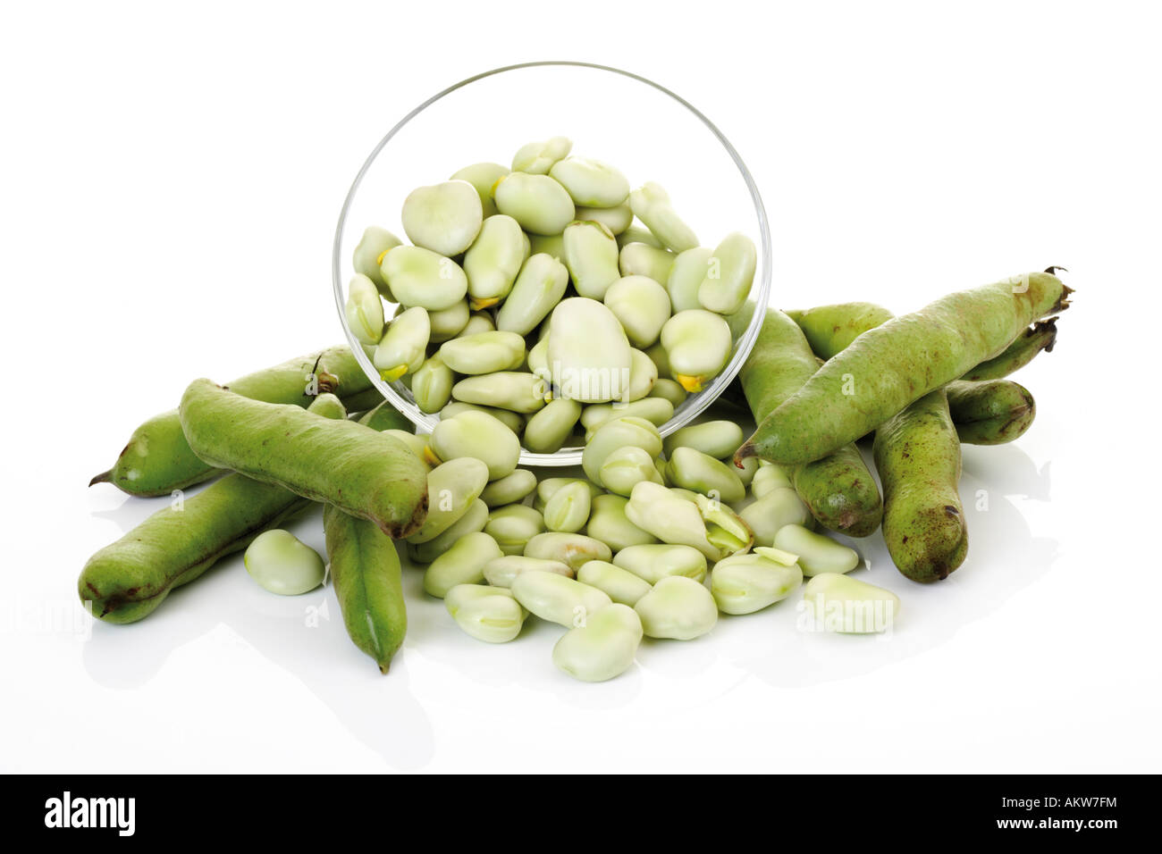Broad beans, close-up Stock Photo