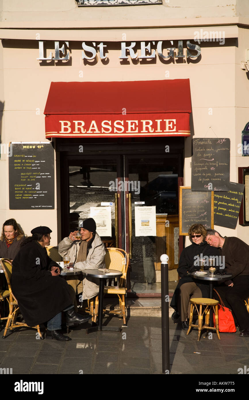 Cafe brasserie Ile Saint Louis Paris France Stock Photo Alamy