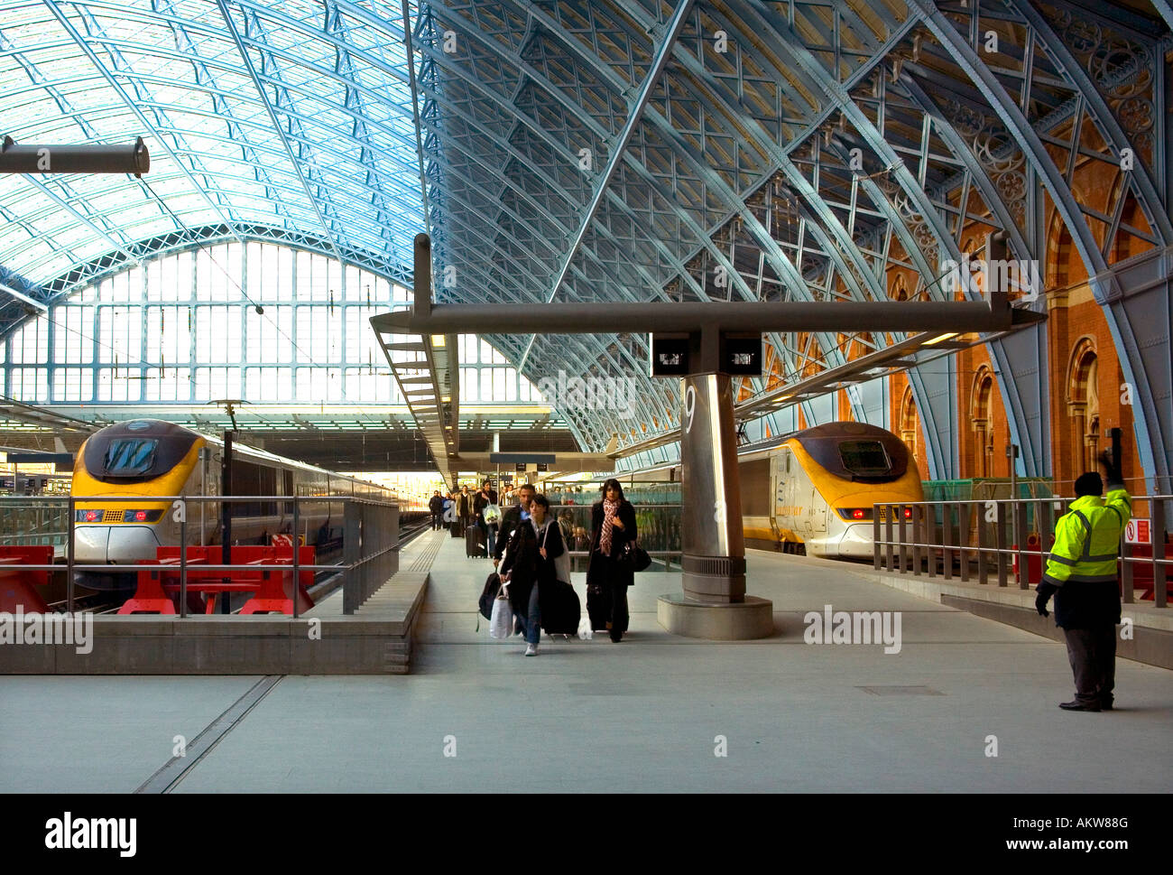 Saint Pancras Station new Eurostar Terminal in London Stock Photo