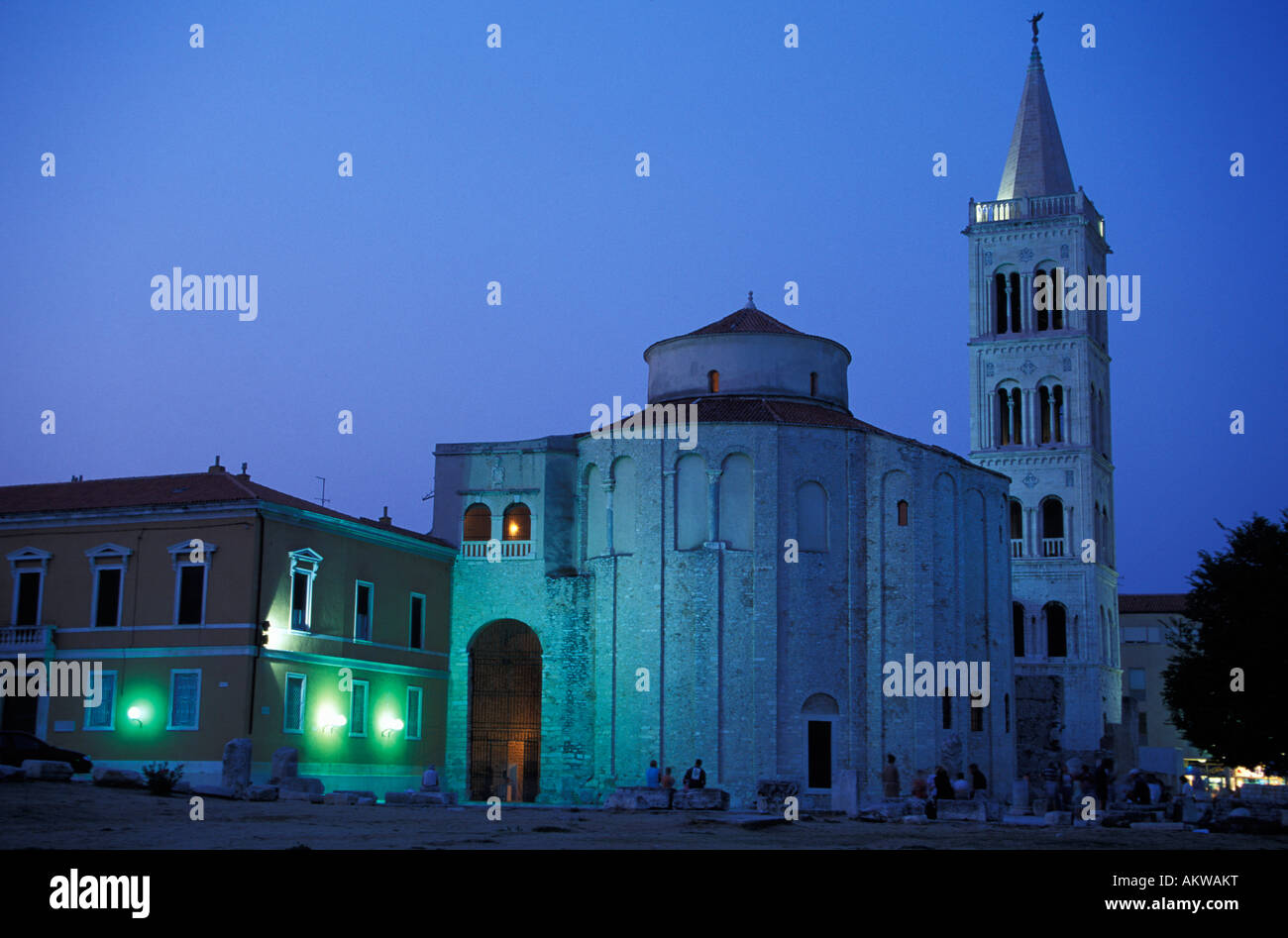 Church St Donat and Cathedral of St Anastasia Old Town Zadar Dalmatia Croatia Stock Photo