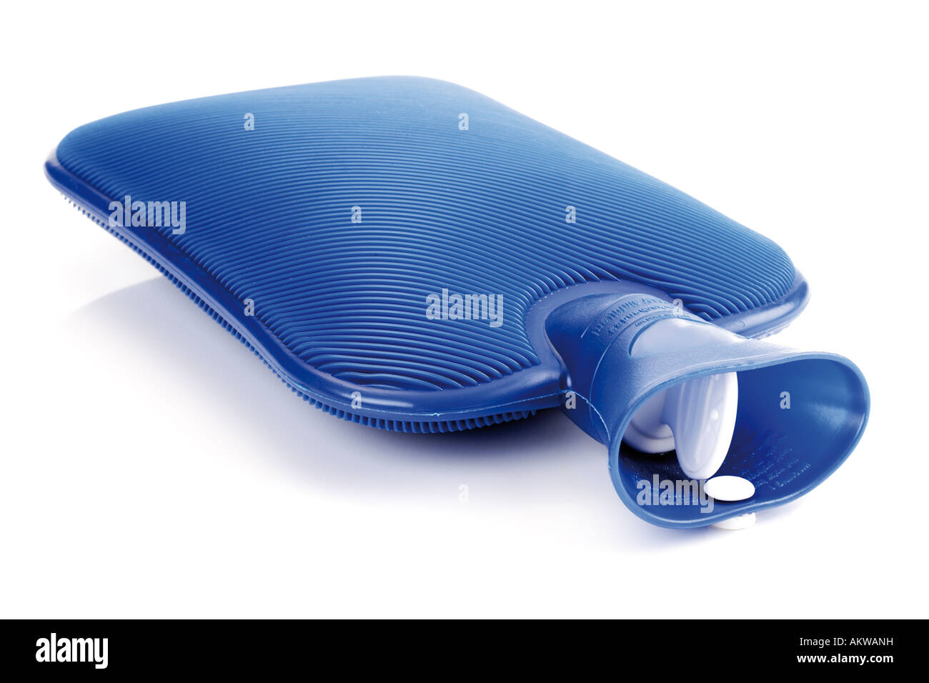 Blue hot-water bottle, close-up Stock Photo
