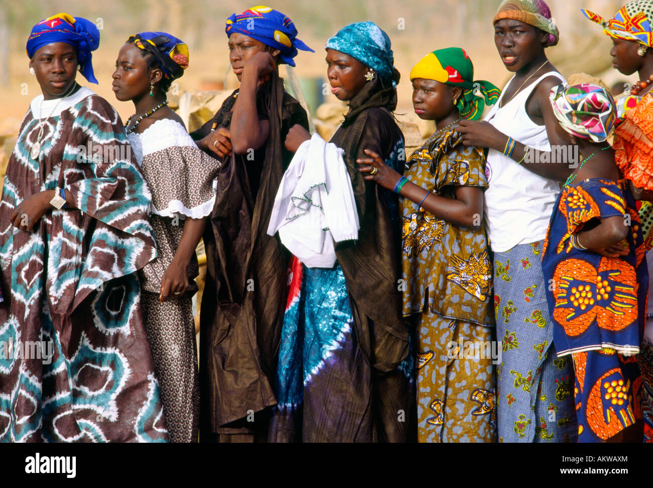 Dogon women dance in procession during a village celebration, Mali Stock  Photo - Alamy