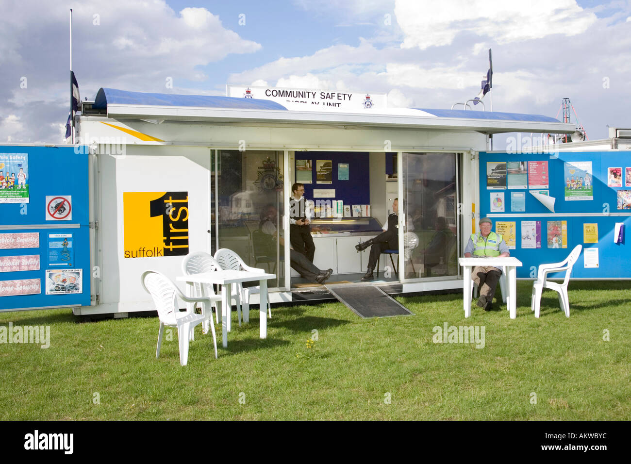 Community Policing publicity display August 2006 in Suffolk, UK Stock Photo