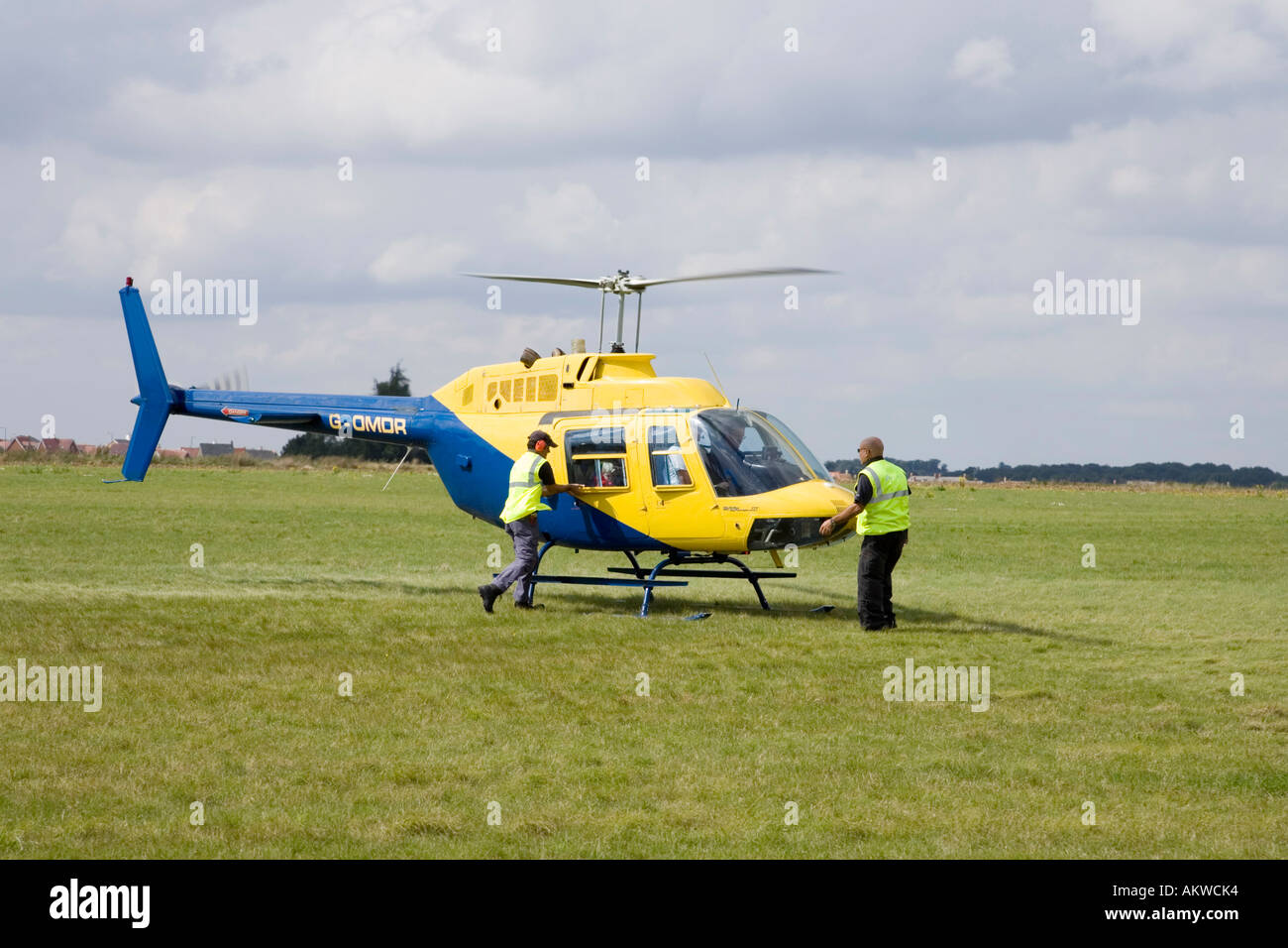 AGUSTA BELL 206B Jetranger II helicopter in 2006 preparing to take off Stock Photo
