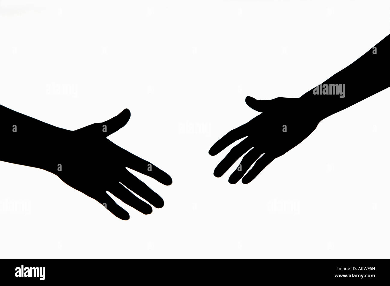 Human hands, silhouette Stock Photo