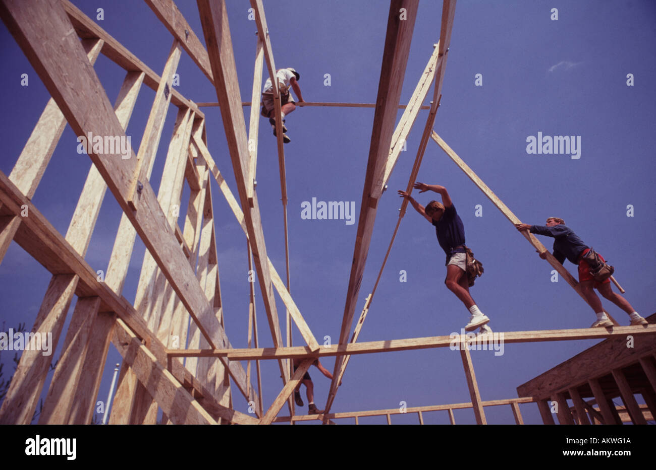 carpenters framing house Stock Photo Alamy