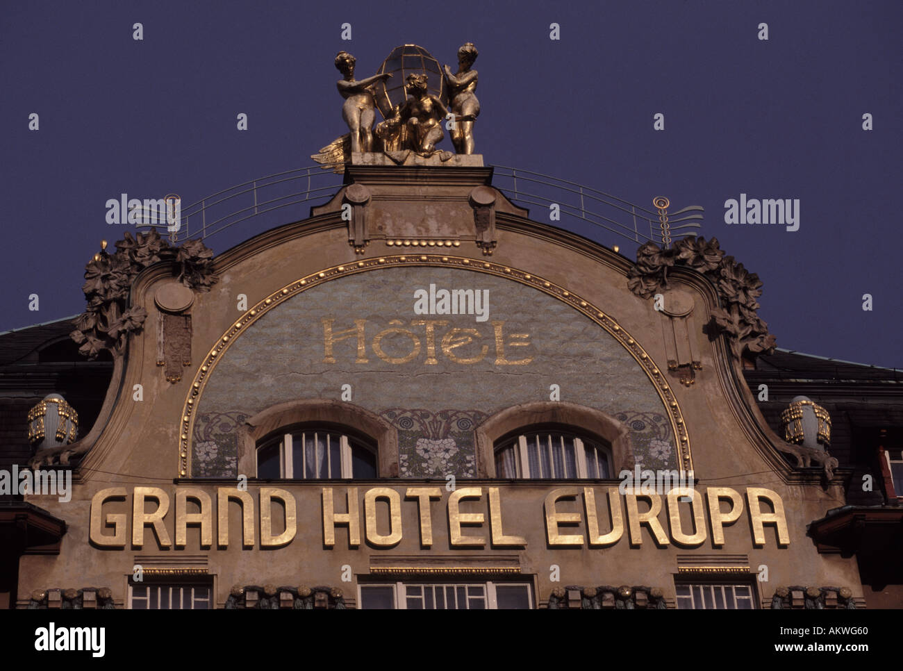 Prague, Hotel Evropa Stock Photo - Alamy