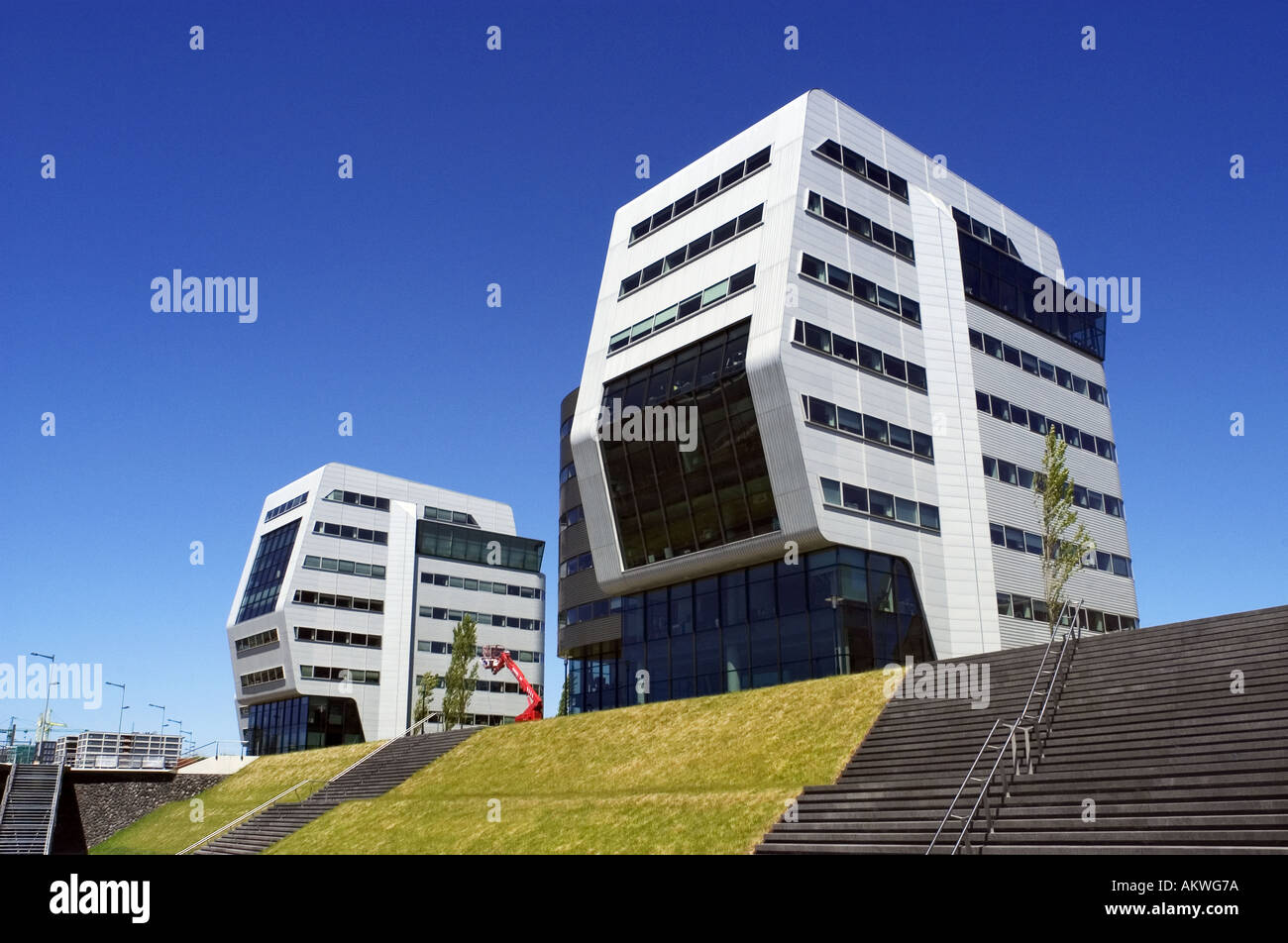 two modern buildings in Amsterdam Stock Photo