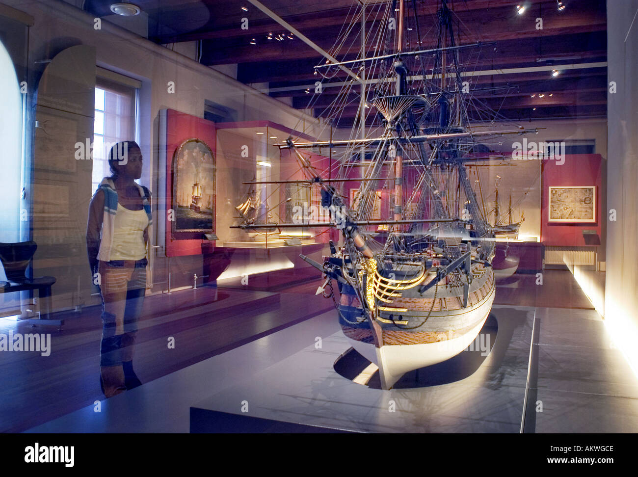 Ship model at the maritime museum in Amsterdam Stock Photo Alamy