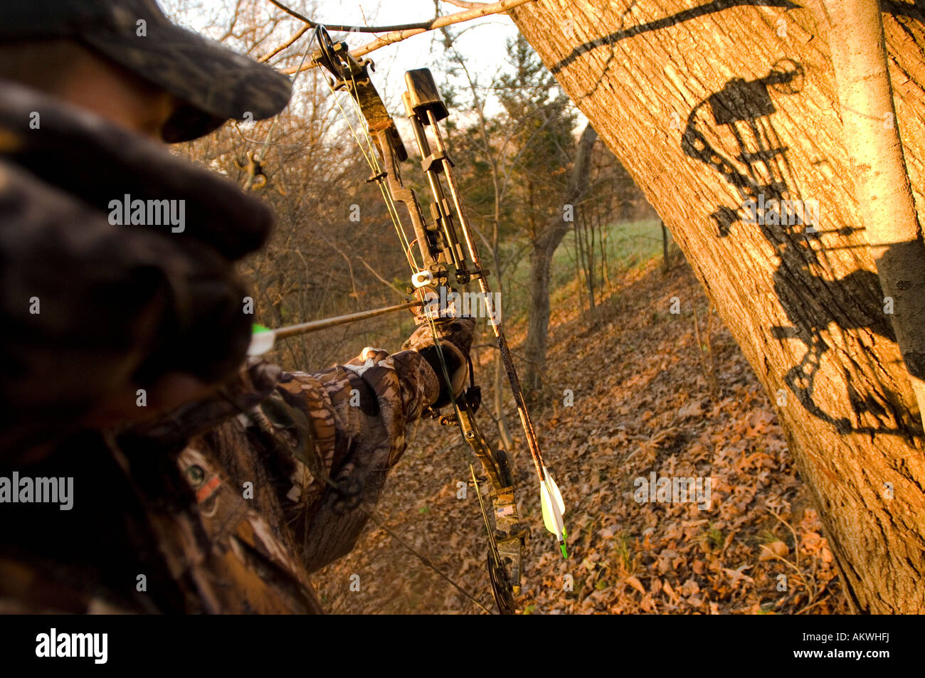 Bow hunting in Pike County Illinois Stock Photo