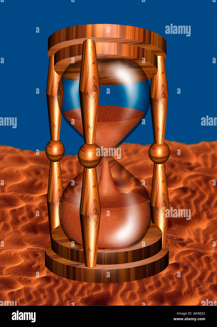 egg timer sand clock time measure hour glass photo illustration Stock