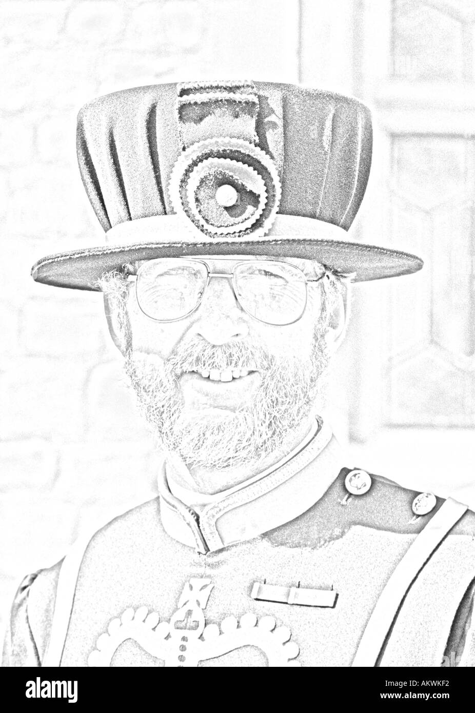 traditional beefeater man in uniform tower of london london england uk