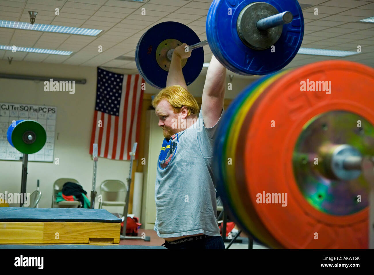 Weightlifters train for the Olympics at the US Olympic Education Center Stock Photo