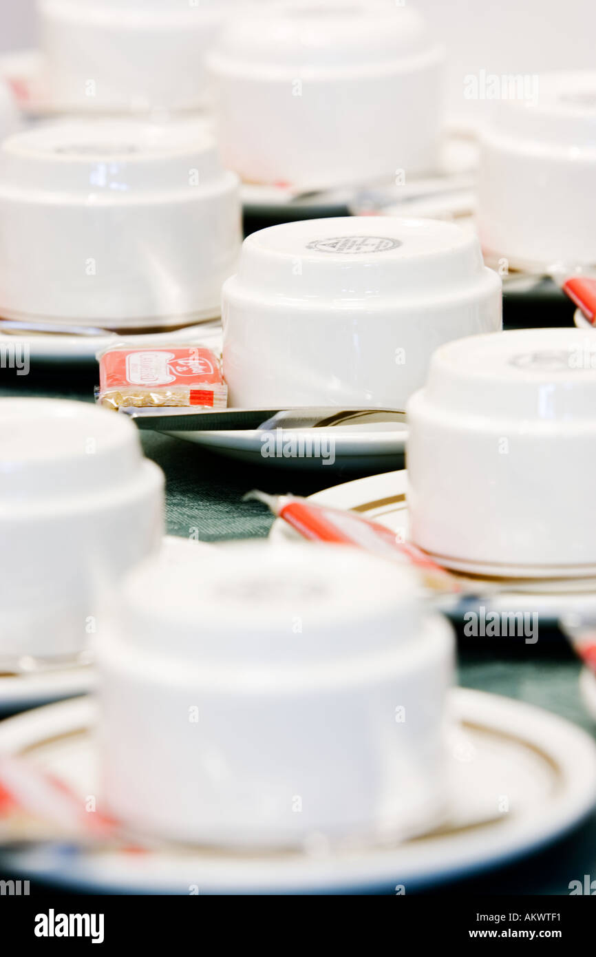 Cups and saucers Stock Photo