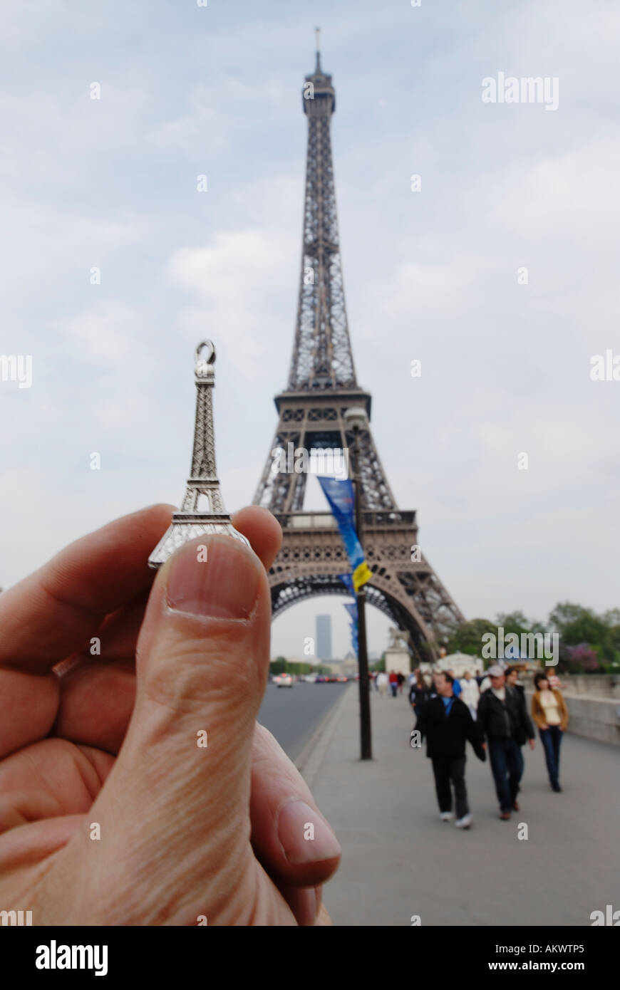 France, Paris, Eiffel Tower and garden Stock Photo