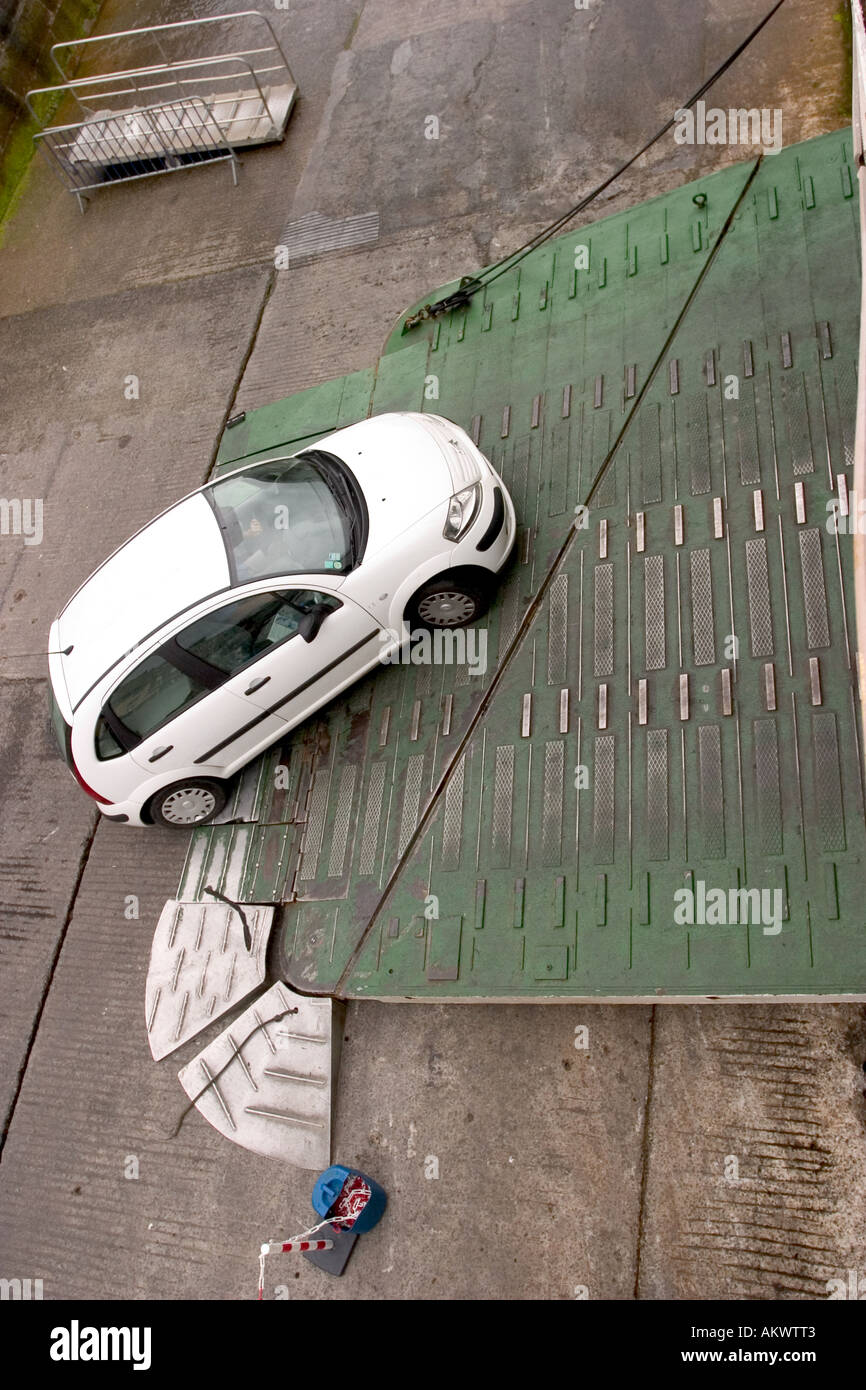 Cars going in a ferry france Stock Photo - Alamy