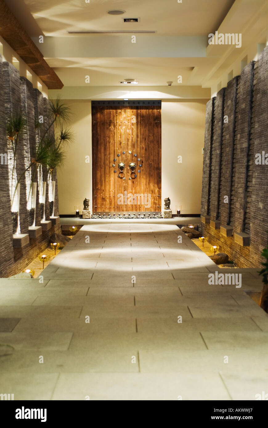 Asian Health Spa Hallway Corridor Taipei Taiwan China Stock Photo Alamy