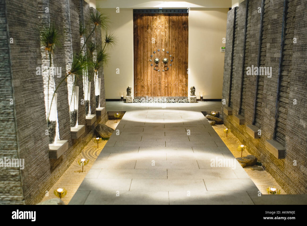 Asian Health Spa Hallway Corridor Taipei Taiwan China Stock Photo Alamy