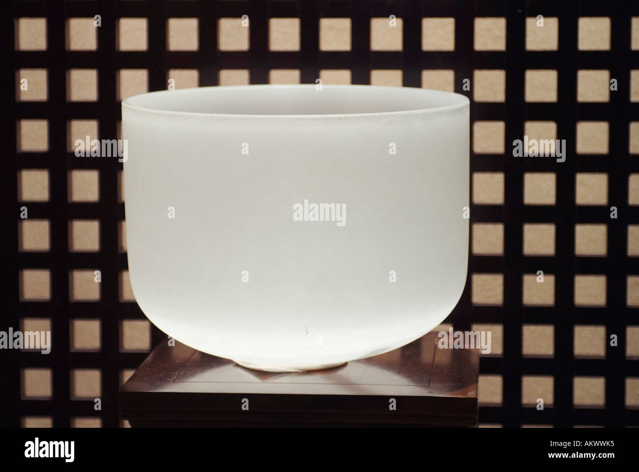 Decorative Large Frosted White Glass Bowl Stock Photo