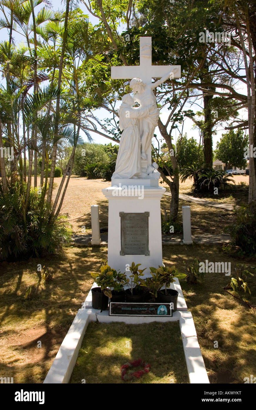 Hawaii Molokai leper colony at Kaulaupapa grave of female leader Photo himolo155 71862 Stock Photo