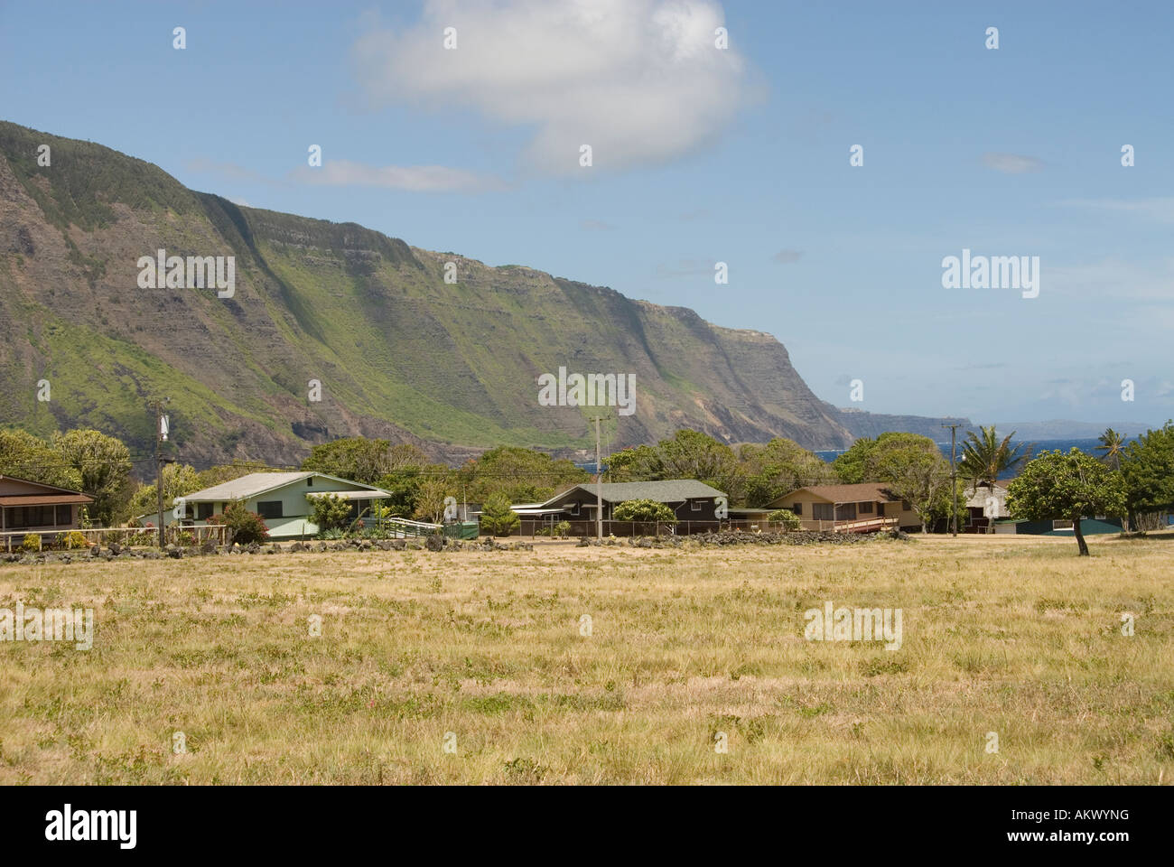 Hawaii Molokai leper colony at Kalaupapa typical housing for lepers outcasts Stock Photo