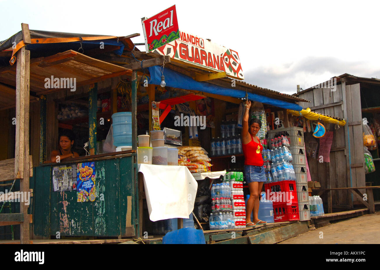 Local retail store in a poor neighbourhood favela, Manaus, Brazil Stock Photo