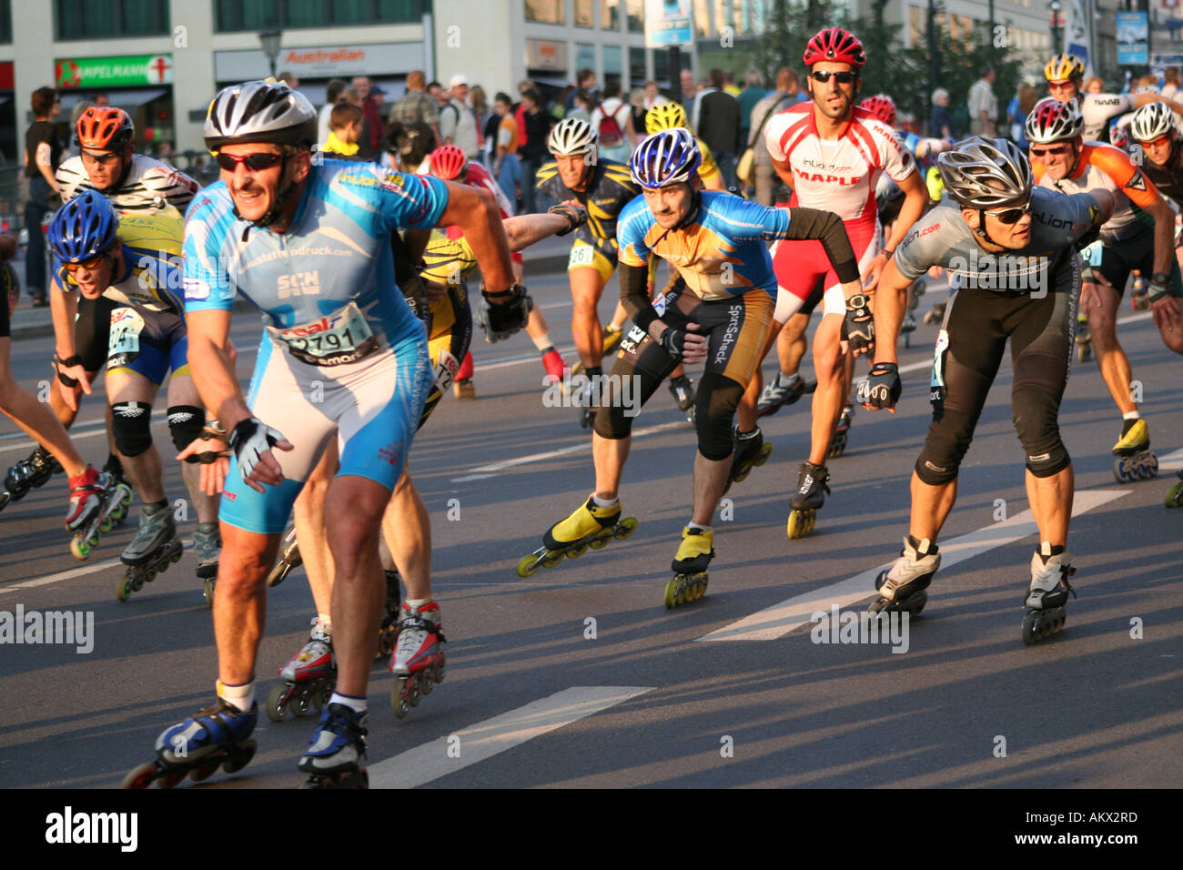 Inlineskater at the Berlin marathon, Germany Stock Photo Alamy