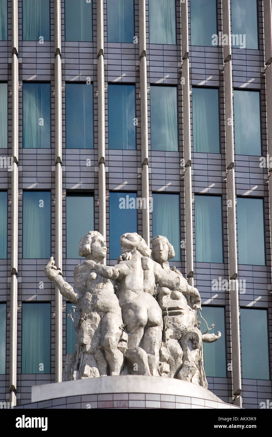 three sculptures, Swissotel, Berlin, Germany Stock Photo