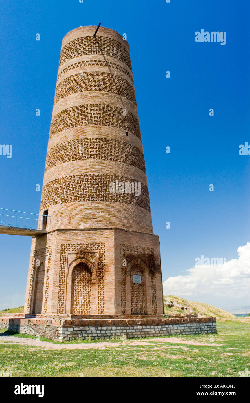 Burana tower, Balasagun, silk road, Kyrgyzstan Stock Photo