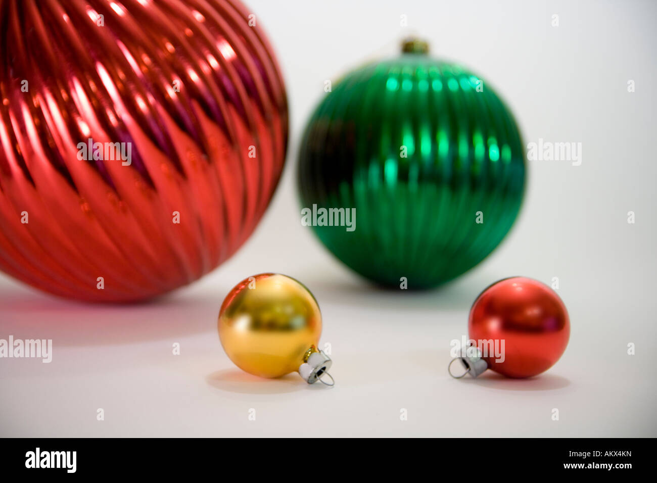 Christmas ornaments of several sizes and colors Stock Photo Alamy