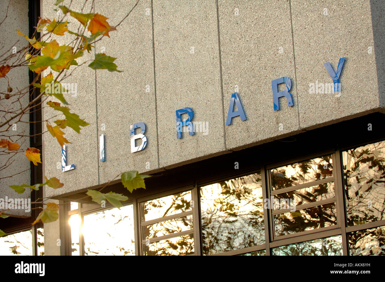 Worthing public library: generic library sign. Picture by Jim Holden. Stock Photo