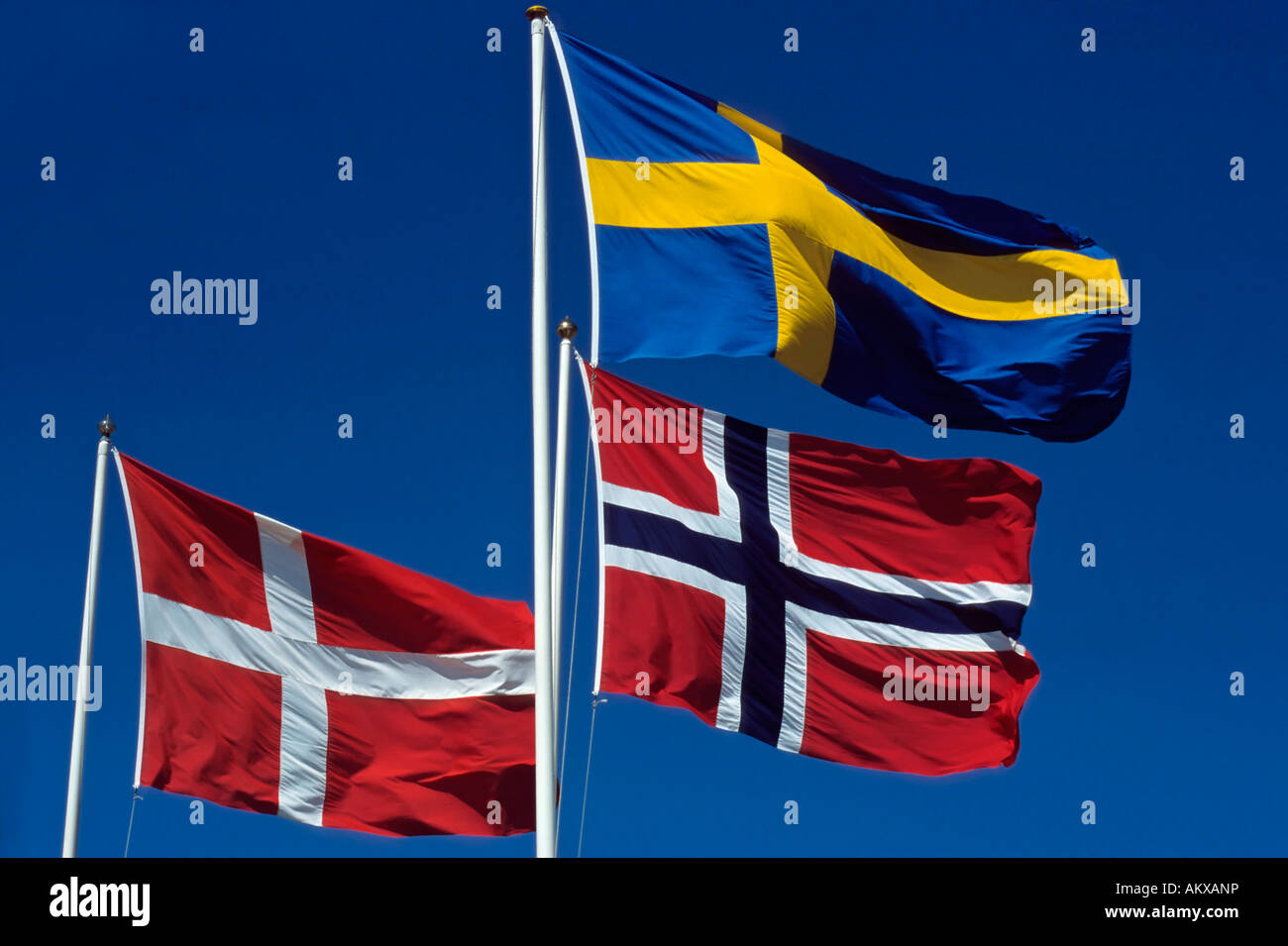 Scandinavian flags Stock Photo