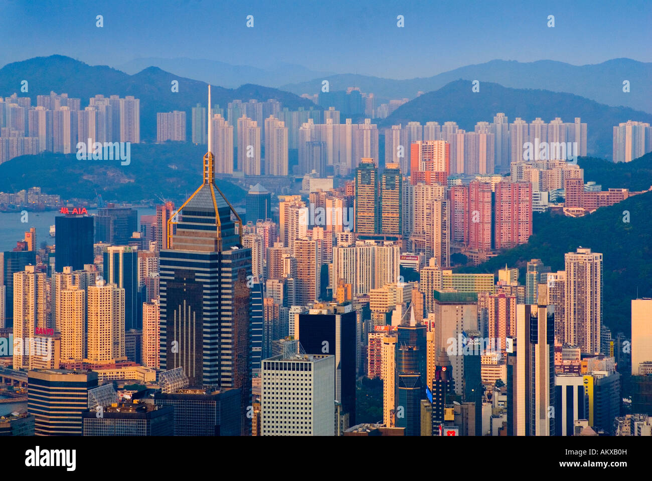 View from Victoria Peak of Hong Kong Island China East Asia Stock Photo ...