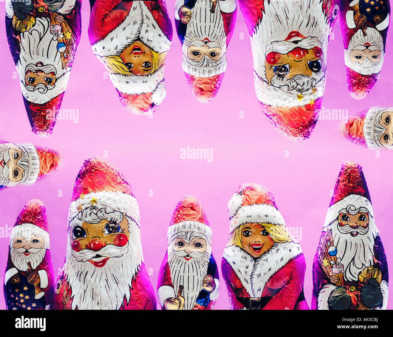 Chocolate Santa Clauses Stock Photo