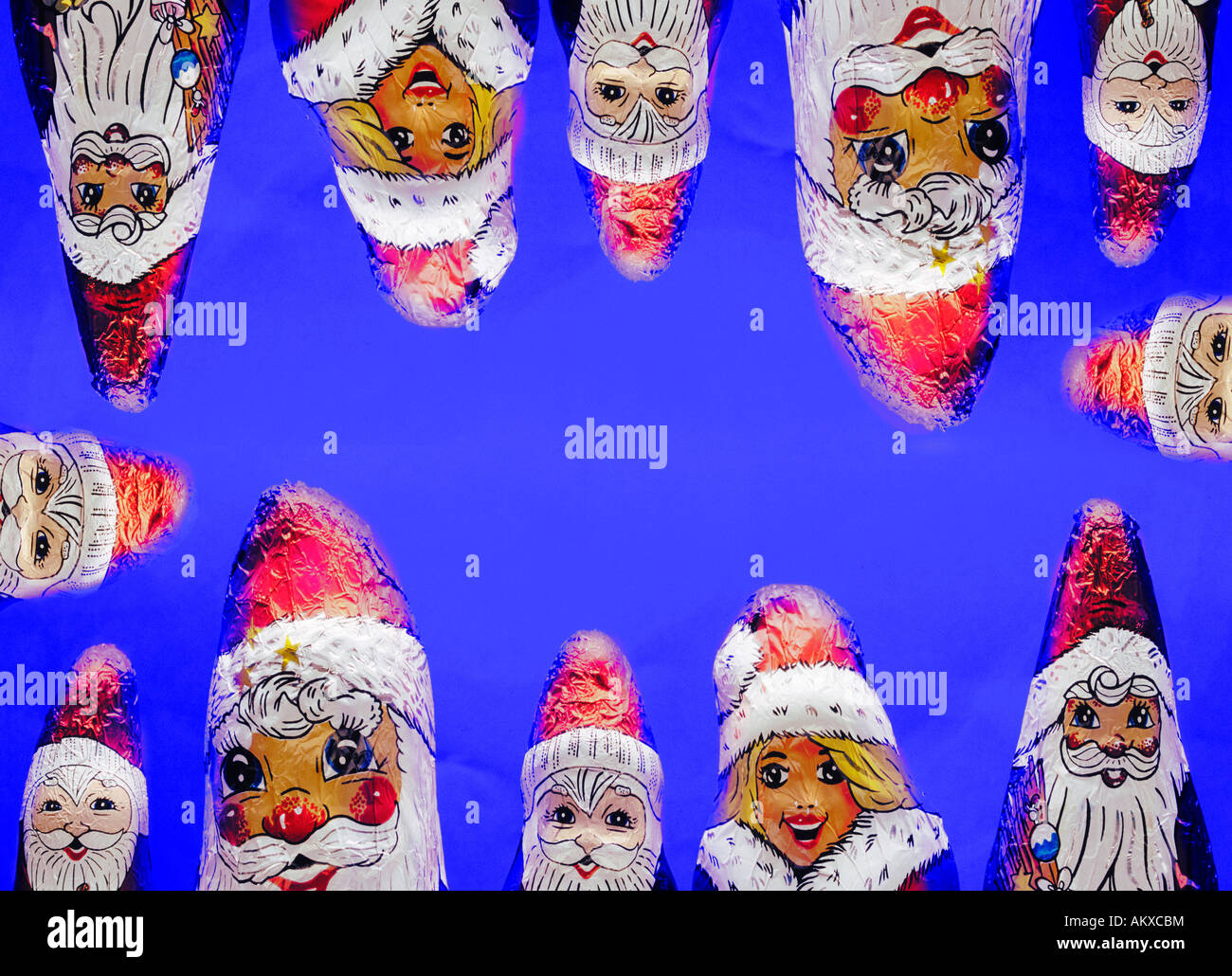 Chocolate Santa Clauses Stock Photo