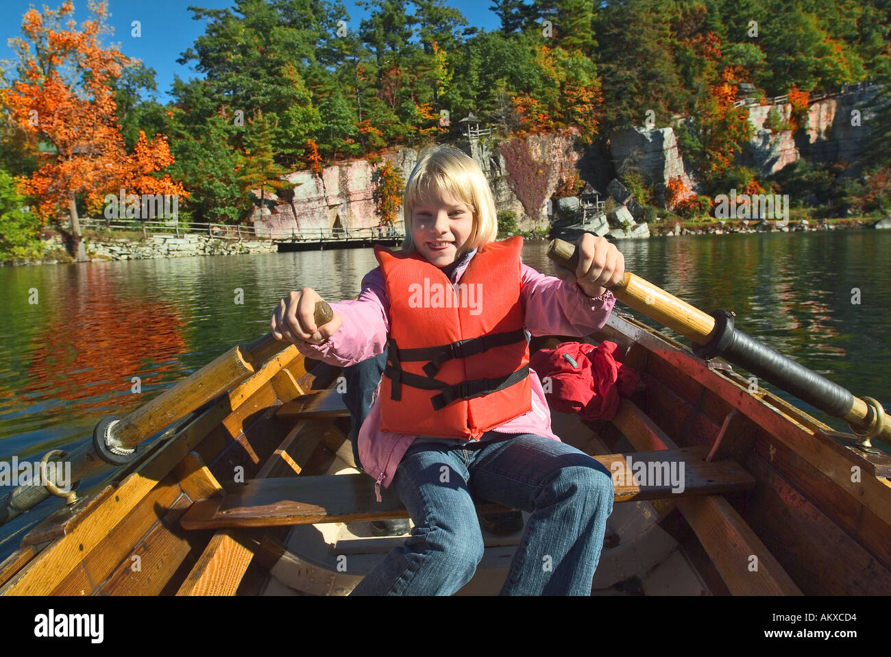 Rowboat Fun Catskills New York State Stock Photo