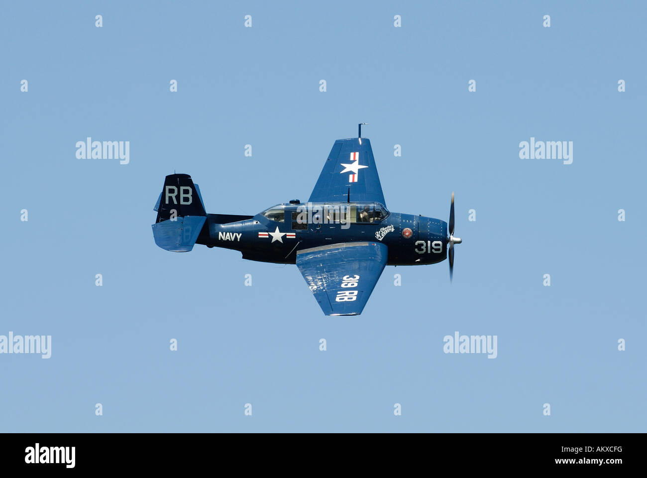 Overflight of a historical Airplane during a airshow - Dittingen, Switzerland, Europe. Stock Photo