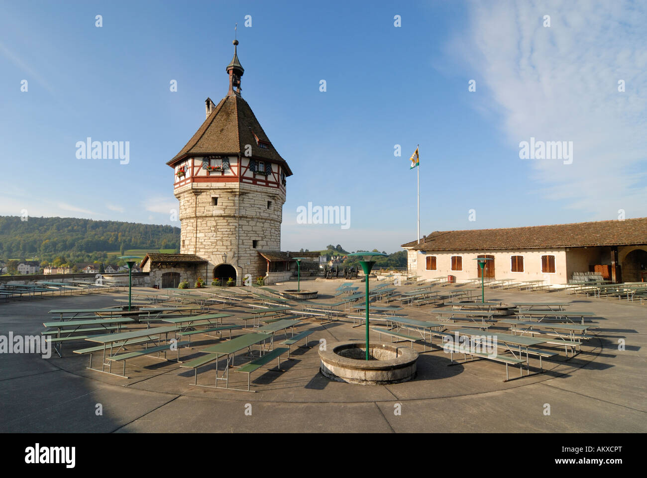 Schaffhausen - the tower from the munot castle - Switzerland, Europe. Stock Photo