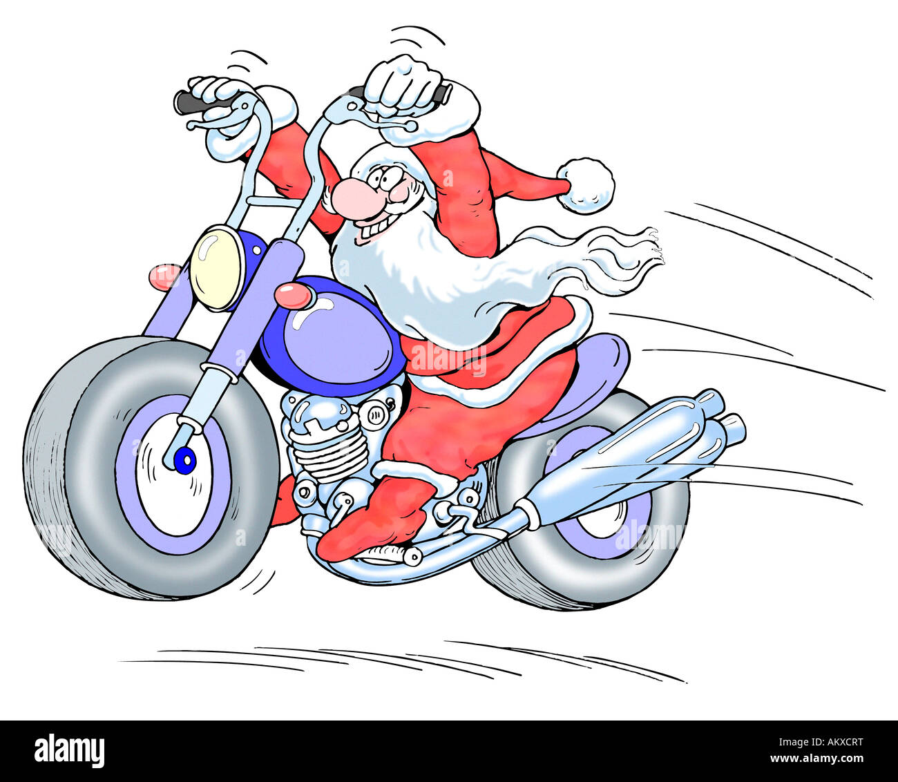 Santa Claus on a motorcycle, illustration Stock Photo - Alamy