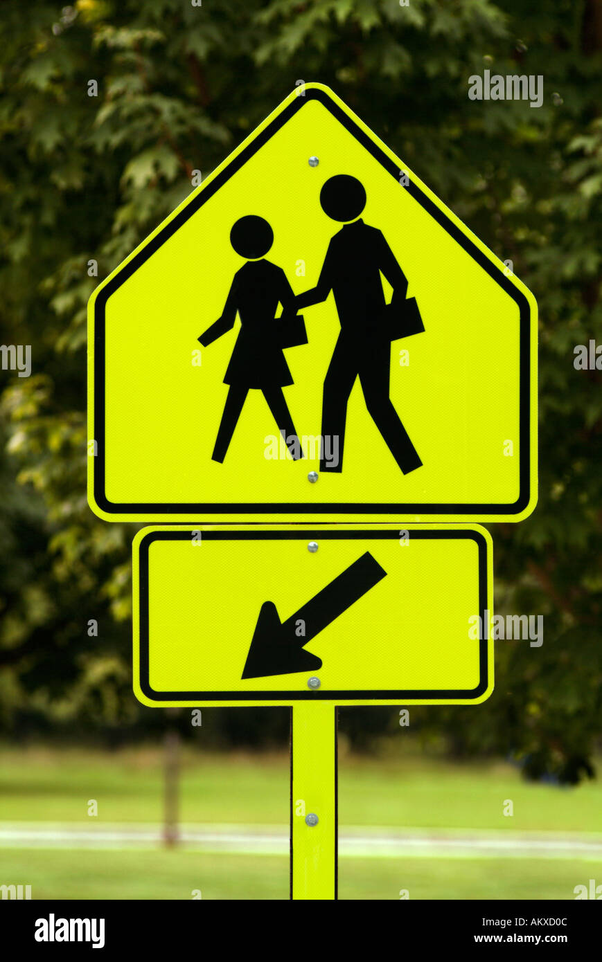 School Crossing Sign Stock Photo
