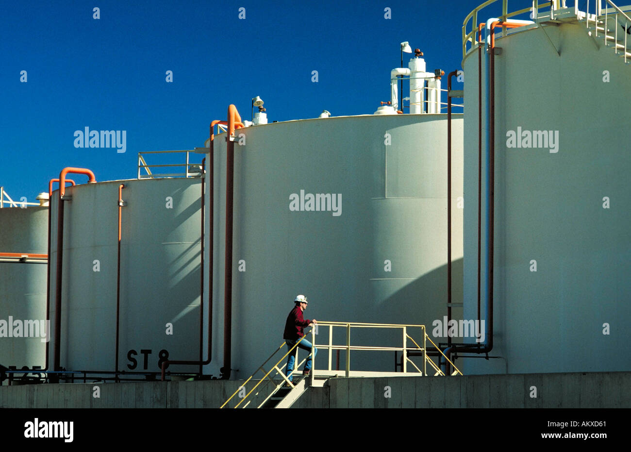 Storage tanks at chemical plant Wichita Kansas Vulcan Chemical Plant