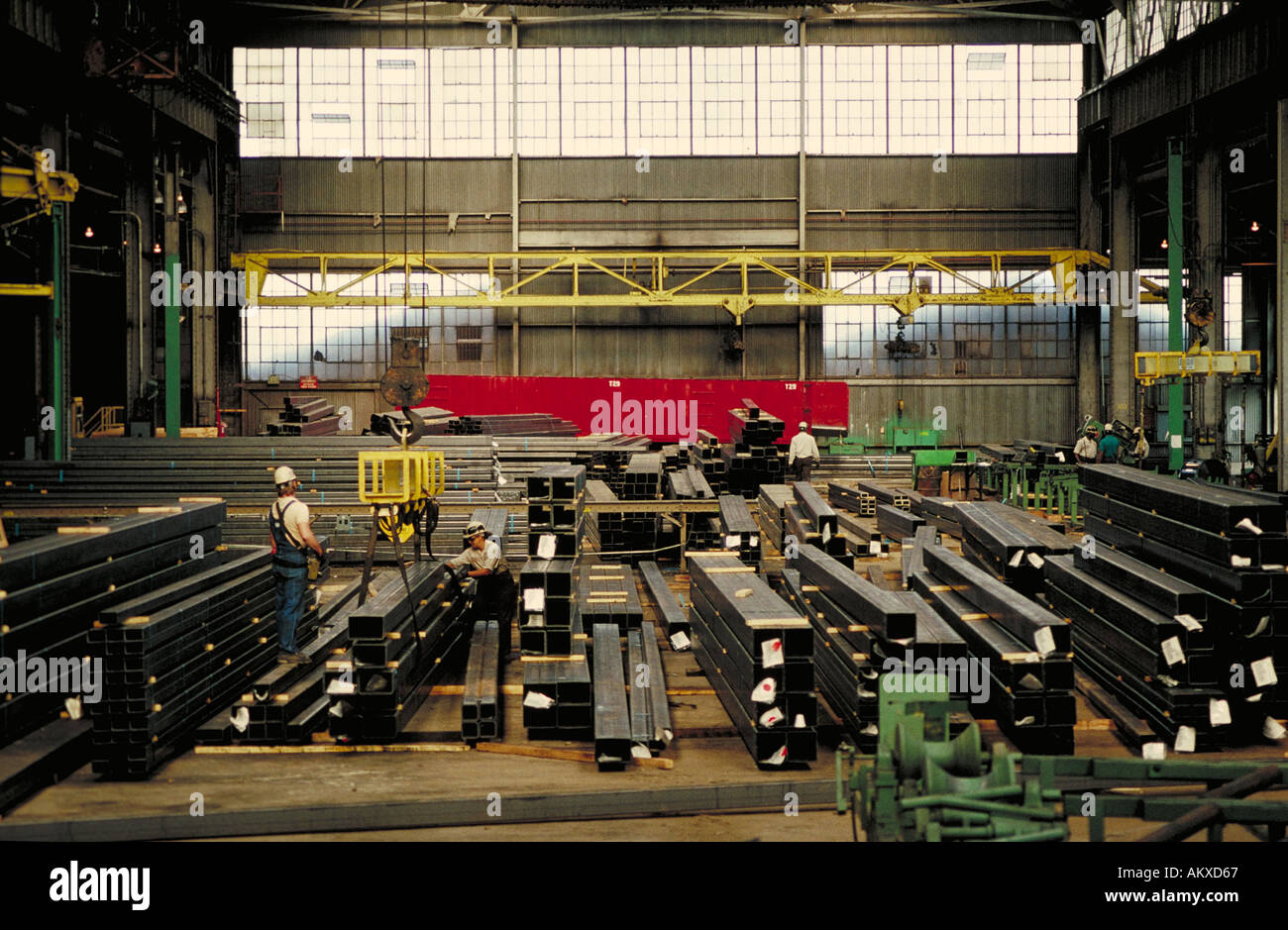 Production of tubular steel at steel fabrication plant Birmingham Alabama Copperweld Stock Photo