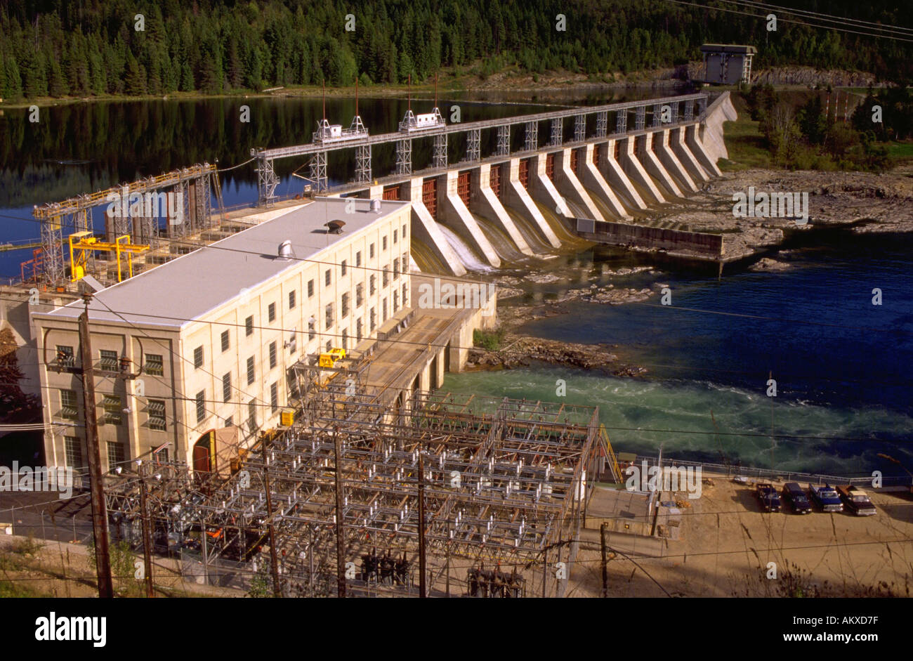 Aerial view of the West Kootenay Power Canadian hydropower dam British