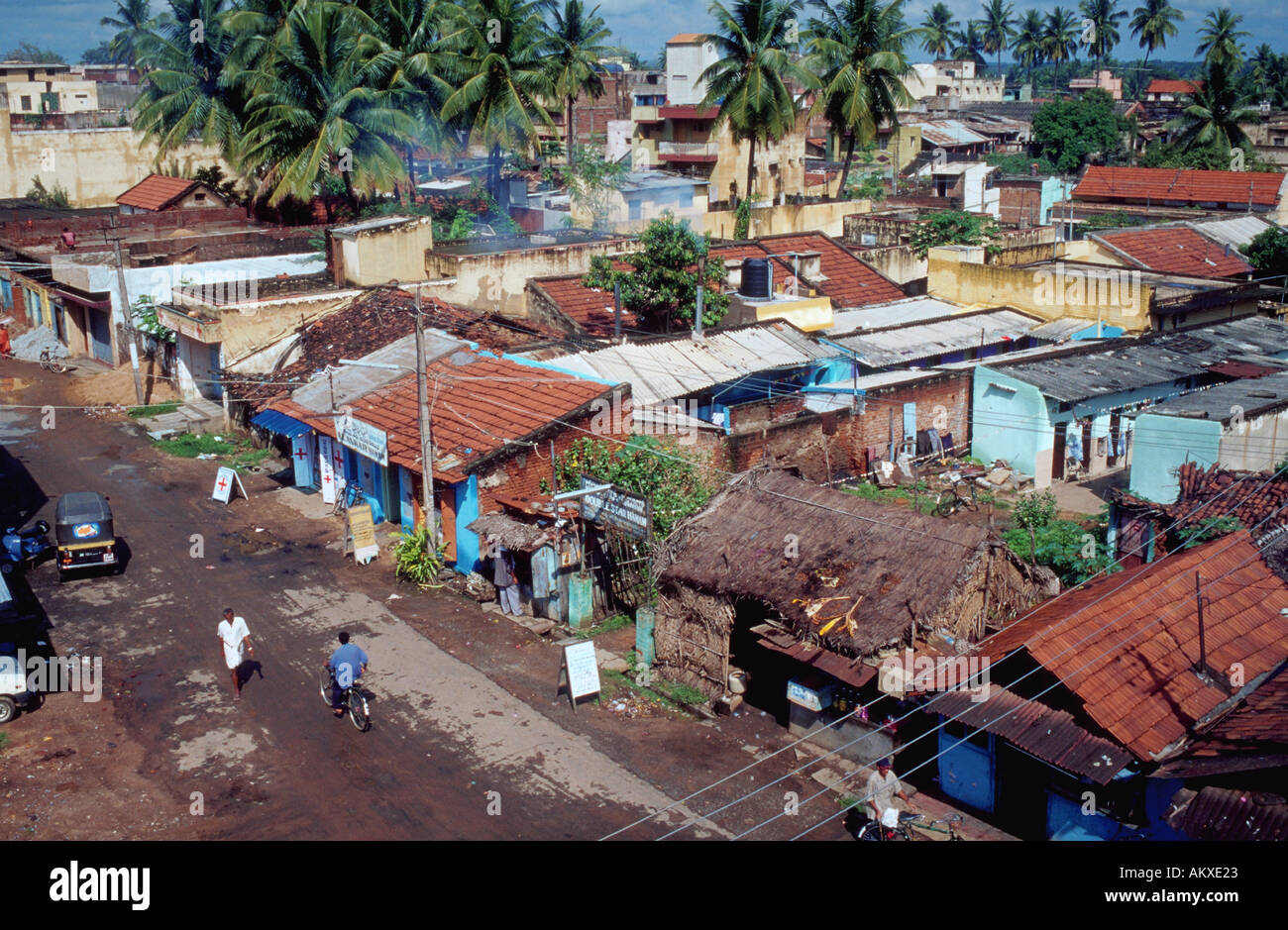 Aerial of a small urban Indian village Mandya India Stock Photo Alamy