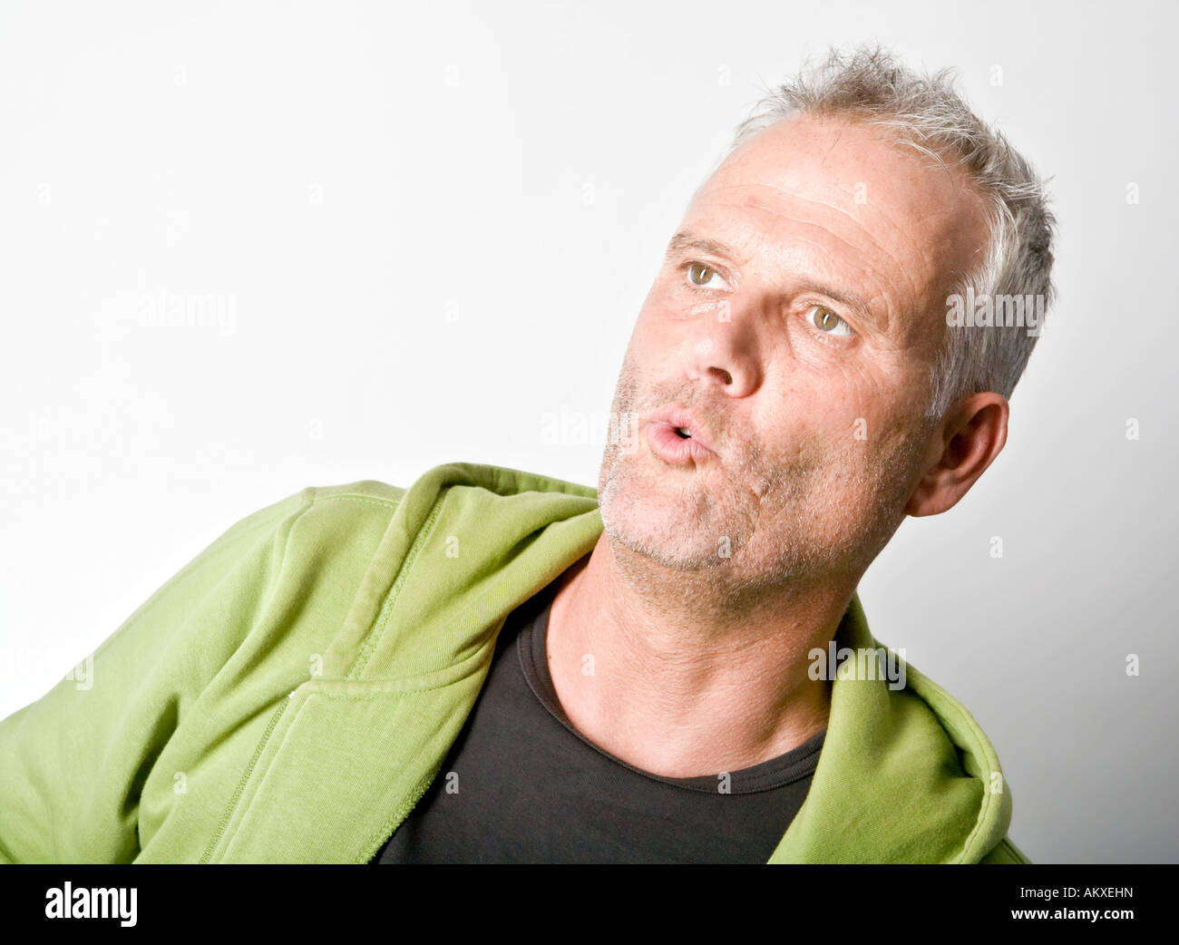 Portrait of a stunned man Stock Photo