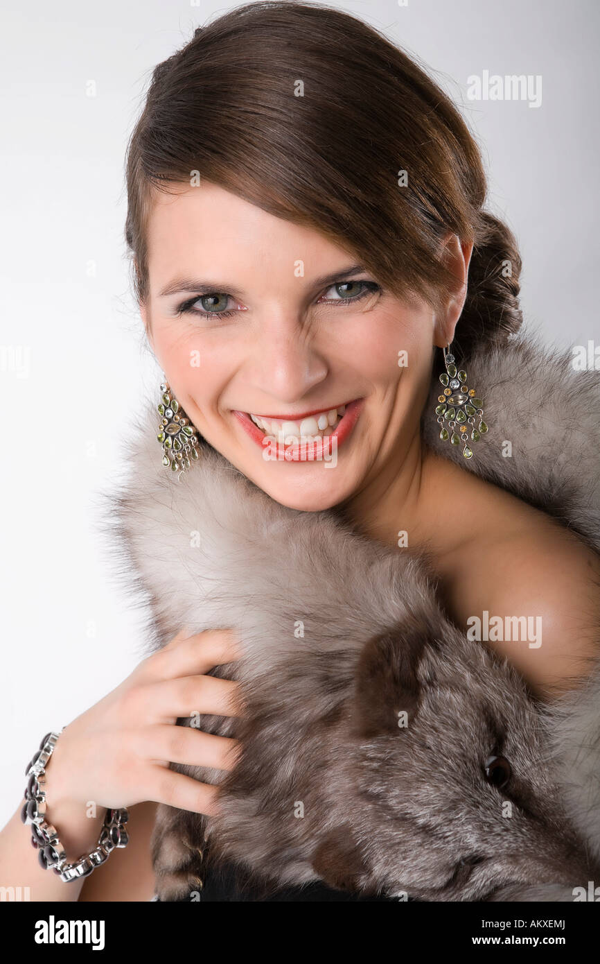 Portrait of a feminine young woman stock photo alamy