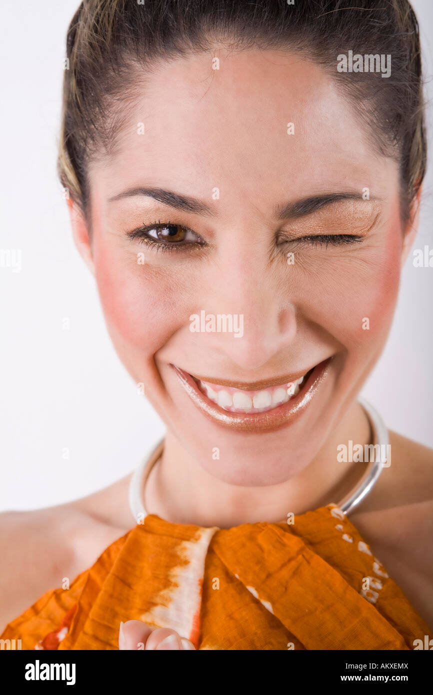 Portrait of a funny young woman Stock Photo